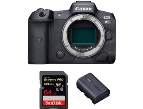 Kit Cámara Mirrorless y Accesorios CANON EOS R5 (45 MP - Sensor: Full Frame - ISO: 100 a 51200)