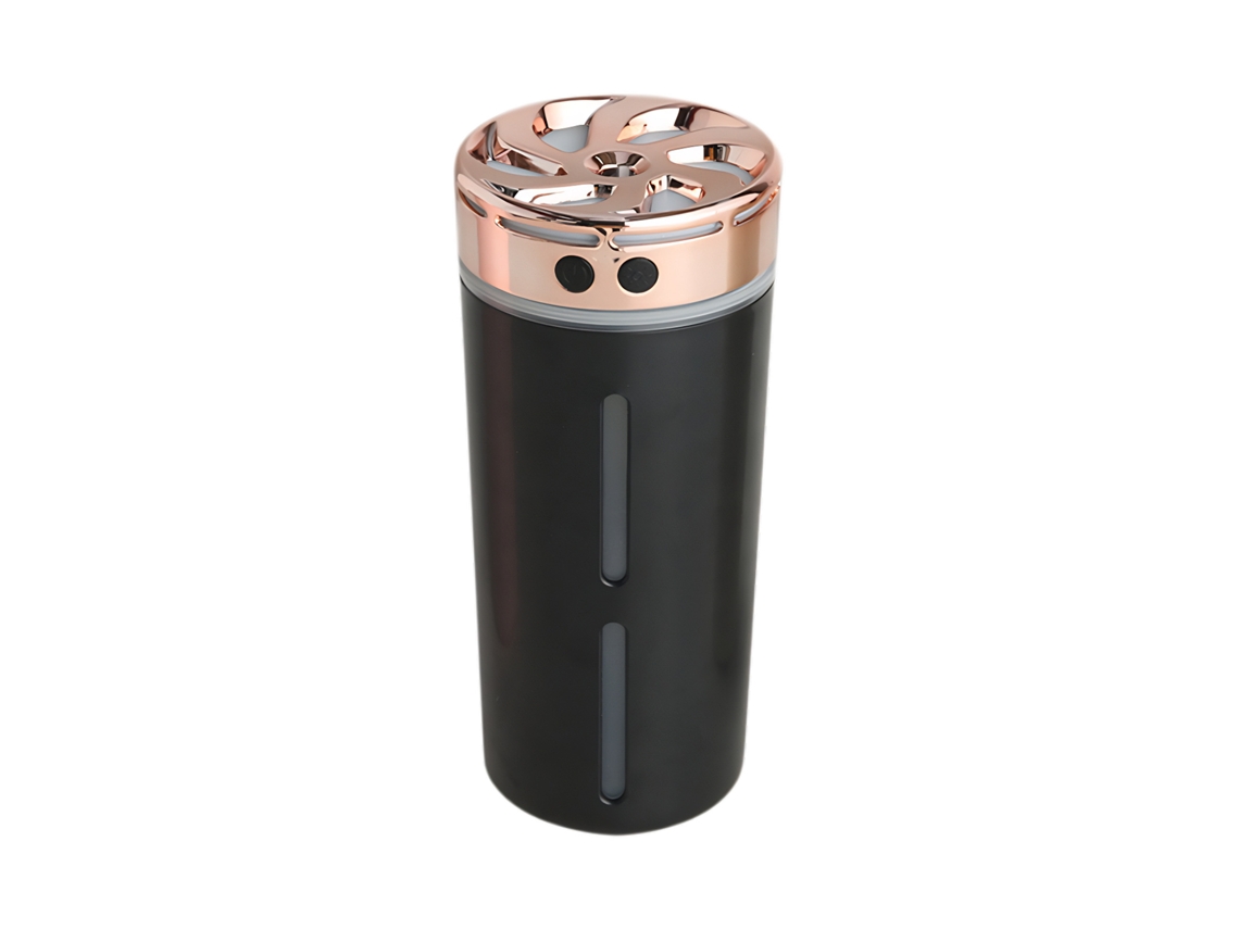 Humidificador Digitallab de 300 ml con luz nocturna de colores, silencioso, para coche, recargable (negro)