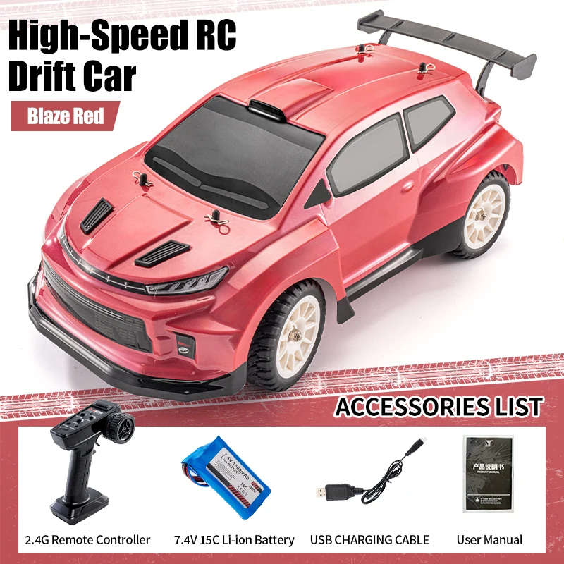 (rojo) Coche De Control Remoto 2.4g A Escala Real 4x4 Drift Rally Car