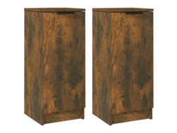 Aparador de 2 piezas, madera procesada de roble ahumado, MAISON EXCLUSIVE, 30x30x70 cm