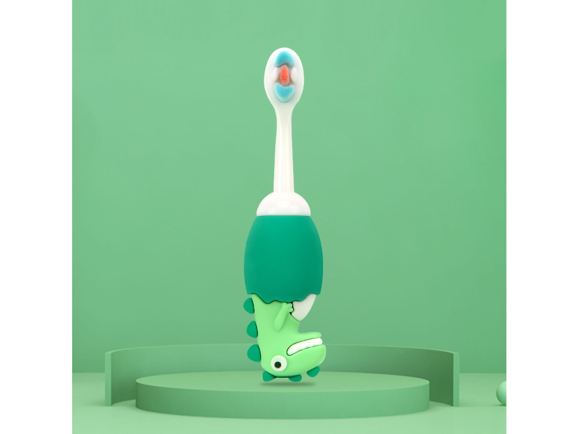 Cepillo De Dientes Suave Para Niños Con Personajes De Dibujos Animados, Limpieza Profunda, Para Niñas Y Niños, Verde.