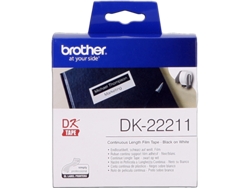 Cinta para Etiquetadora BROTHER DK22211 Negro sobre blanco