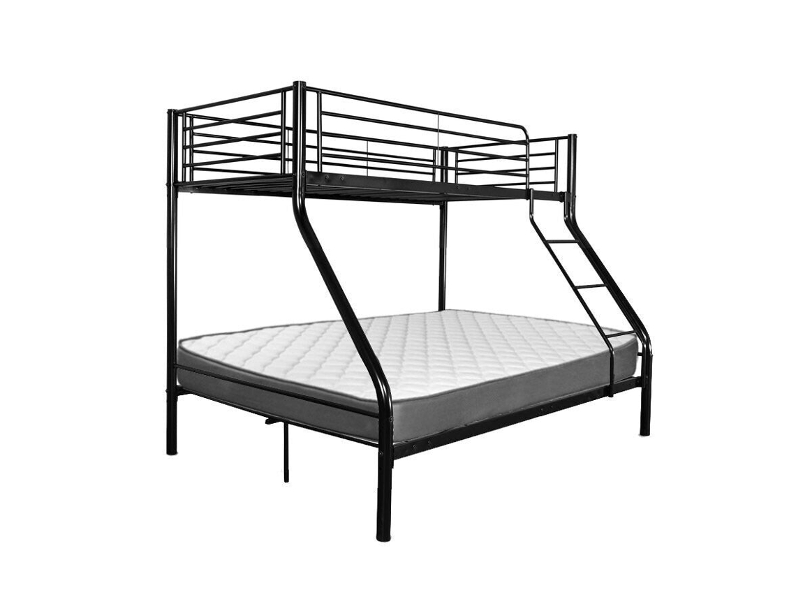 Litera Doble Metal Negro 1 Colchón Inferior 135X190Cm SALDOSYSTOCKS