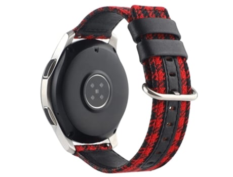 Correa de nailon con hebilla ovalada para Samsung Galaxy Watch 5 40mm/Watch 5 44mm/Watch 5 Pro 45mm - negro/cuadros rojos