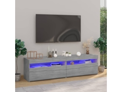 Estantería/Mueble de TV con luces Led 2 Pzs 75X35X40 Cm Gris Sonoma