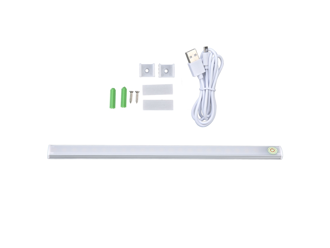 Lámpara Bajo Armario Con Control Táctil Usb, 22 Led, Atenuación Continua, Luz Blanca Cálida Suave, I