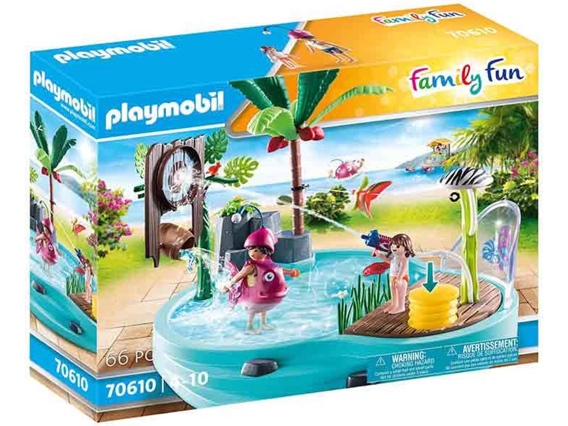 PLAYMOBIL PLAYMOBIL Family Fun: Piscina con rociador de agua (Edad Mínima: 4)