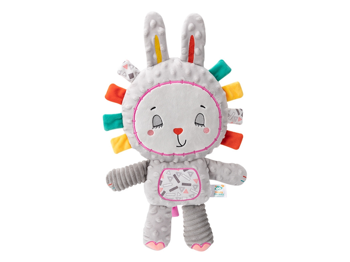 (conejo Gris) Peluche De Animal Suave Con Sonajero Incorporado, Juguete Sensorial