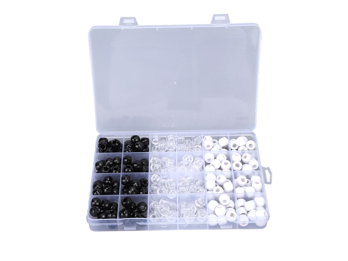 240pcs Perlas De Tubo Para Trenzas De Rastafari Negras Blancas Transparentes De Plástico
