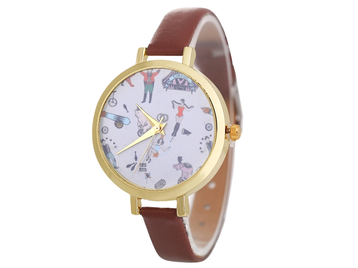 Reloj De Pulsera Analógico De Cuarzo Sencillo E Informal Para Mujer Con Correa De Pu - Regalo (café)