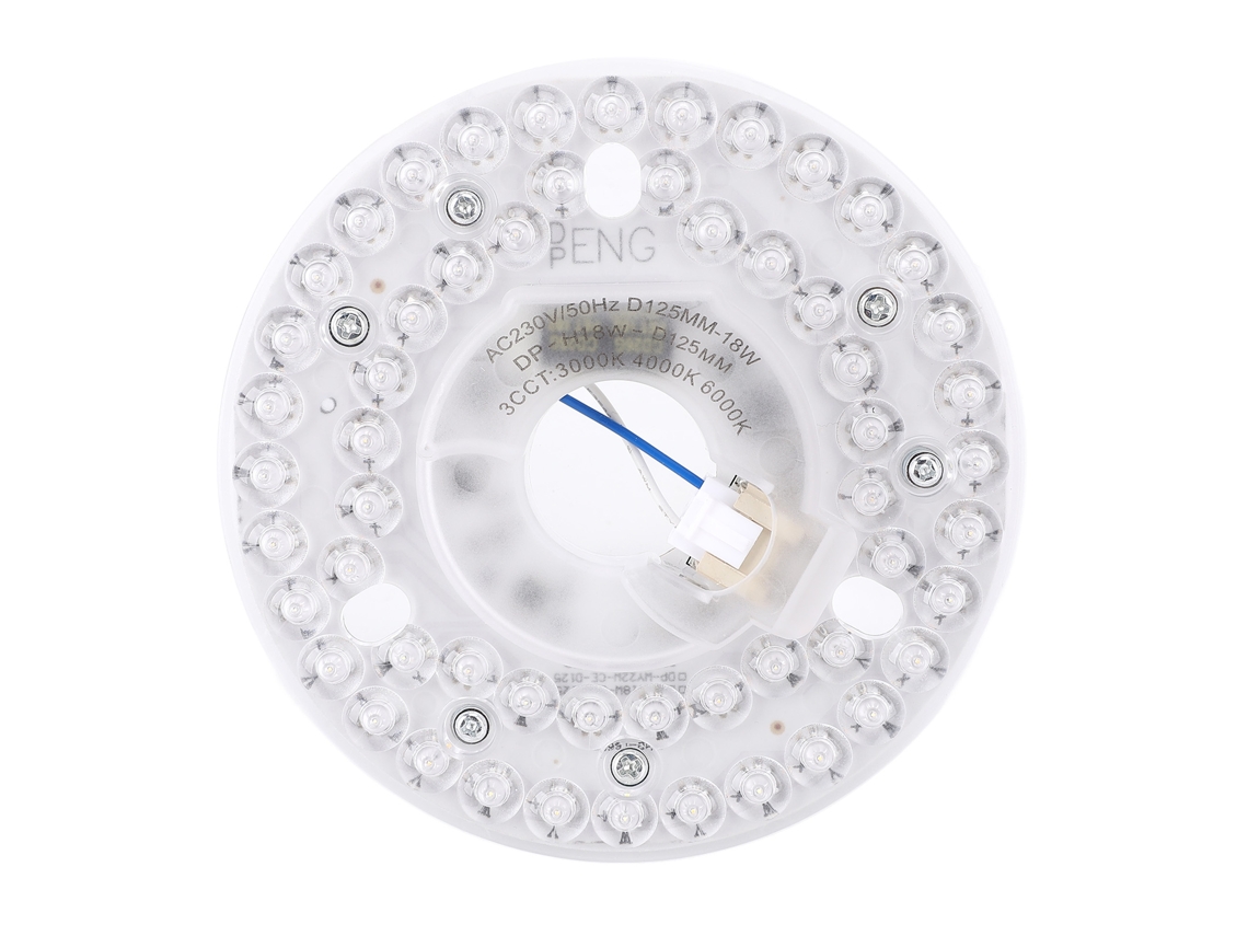 Rebe-kit De Reemplazo De Luz Led Para Ventilador De Techo 4.92 Pulgadas 18w 3cct 3000k-6000k Regulable 230v