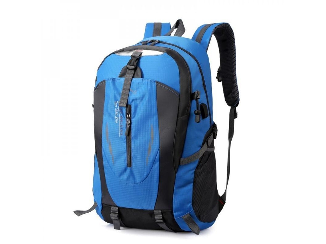 Mochila grande impermeable para viajes al aire libre, azul (sin marca)