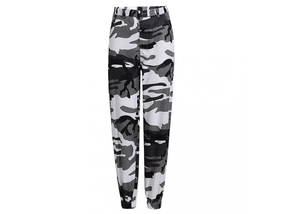 Pantalones Cargo De Camuflaje Para Mujer, Estilo Hip Hop, Holgados, Con Bolsillos, Cintura Elástica, Tiro Medio, Kst