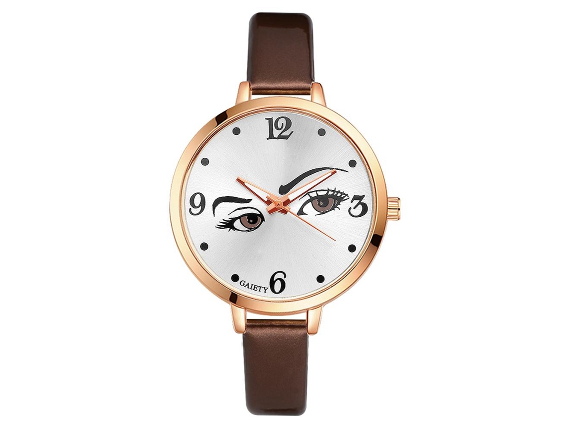 Relógio De Pulso Lvpai Lotus De Liga Analógico Quartzo Couro Pu Marrom Feminino Casual P522