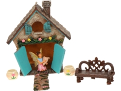 Juego De 6 Figuras De Casas De Resina, Adornos Para El Hogar En Miniatura Para Armar, Micro-