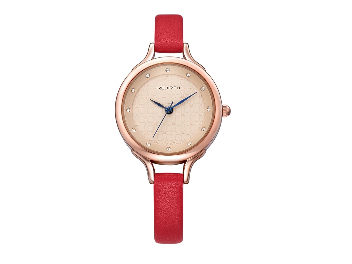 Reloj De Pulsera De Aleación Para Mujer Con Correa De Pu Dorada, Diamantes De Imitación Y Esfera Redonda.