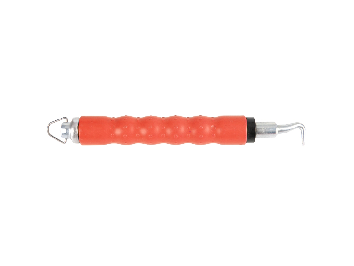 Herramienta Semiautomática Para Atar Cables En Armaduras Retráctiles Con Gancho Rojo.