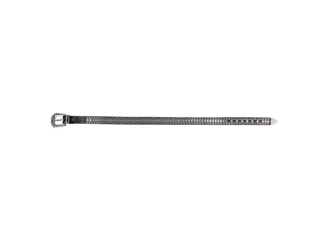 Cinturón Ajustable De Piel Sintética Para Mujer Con Pedrería Para Pantalones Y Vestidos, Negro, 115 Cm (45,3 Pulgadas)