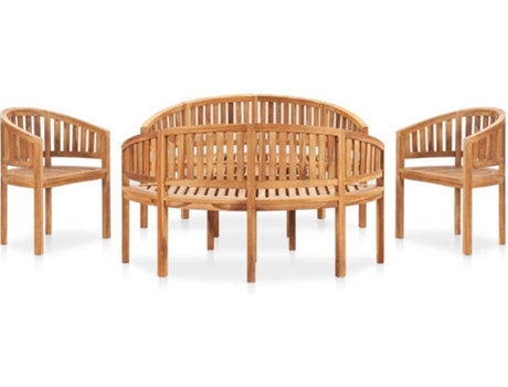Conjunto 5 de muebles de jardín VIDAXL madera maciza de teca