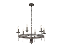 Lighting Elstead de araña (Crown6) Crown Steel E14 6 Bulbos