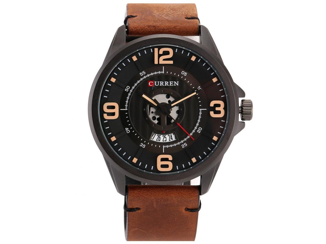 Reloj De Pulsera Analógico De Aleación Para Hombres Con Dial Redondo Cuarzo Moda (negro+caqui)