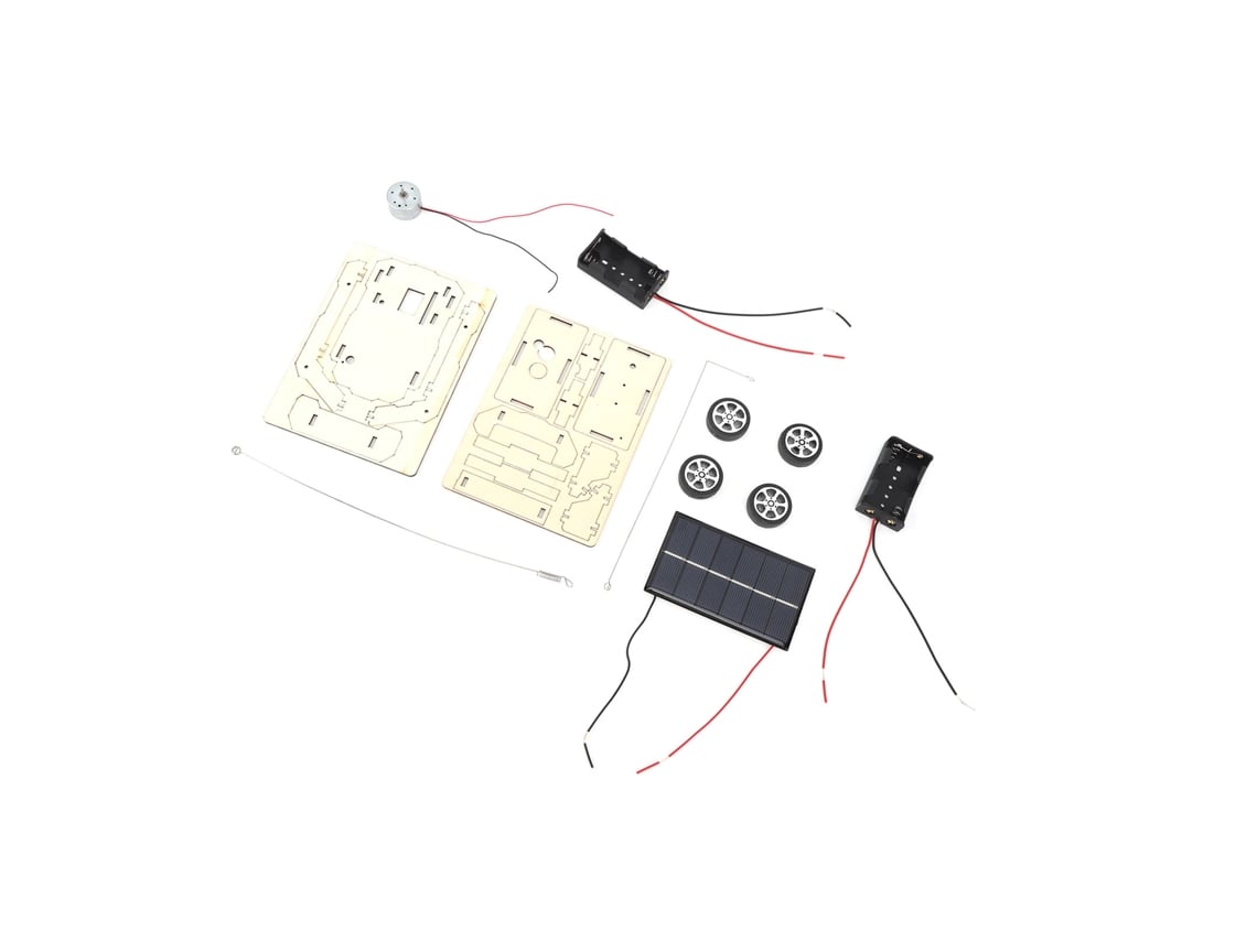 Kit De Carro Solar Diy De Madeira Com Controle Remoto Sem Fio Para Crianças Tipo A