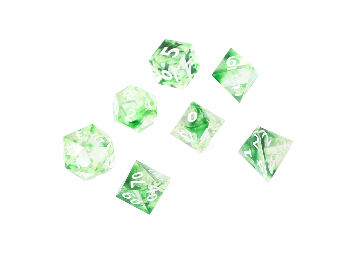 -set De 7 Dados Poliédricos De Resina Semicristalina Para Juegos De Mesa Y Rol