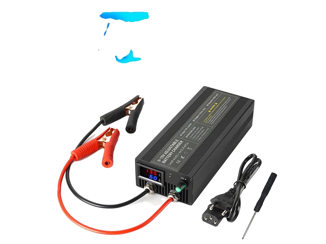 Cargador Lifepo4 de alta corriente, voltaje de salida ajustable, capacidad de carga rápida, pinza de cocodrilo DL60A, UE