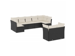Maison Exclusive - Set De Sofás De Jardín 8 Piezas Y Cojines Ratán Sintético Negro