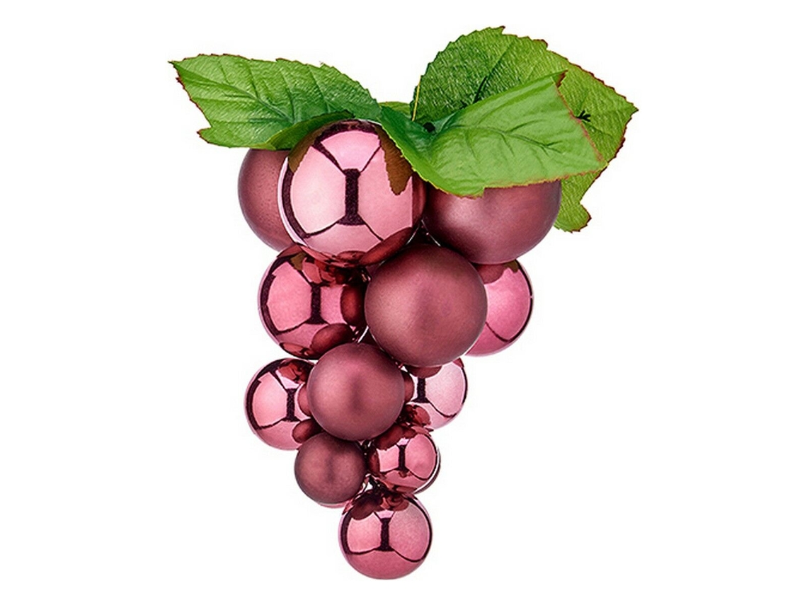 Bolas de Navidad Pequeno Uvas Cor de Rosa Plástico