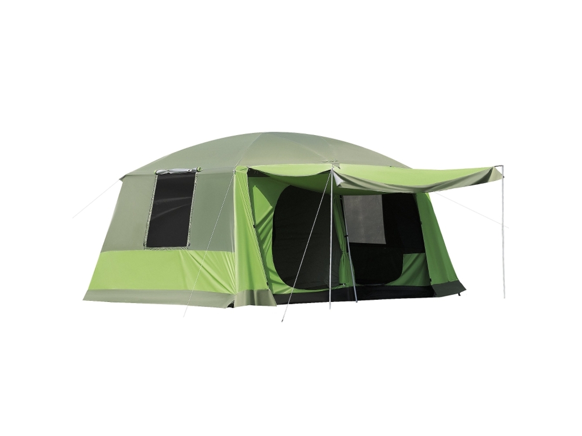 Tienda De Campaña Tipo Domo Para 4-8 Personas Con 2 Cabañas.