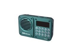 Radio FM portátil con botones retroiluminados, pantalla LED, altavoz Bluetooth inalámbrico y reproductor de música TF/USB. Mdug (verde)