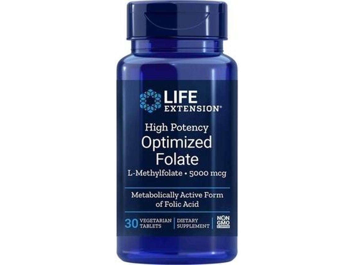 Complemento Alimentar LIFE EXTENSION Folato Otimizado De Alta Potência (30 cápsulas vegetais)