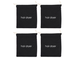 Juego de 4 bolsas de viaje con cordón para secador de pelo, estuches universales para guardar el cabello GOKOCO