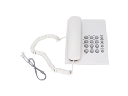 Teléfono Fijo Con Cable, Función Manos Libres, 3 Números De Marcación Rápida, Volumen Ajustable, Ideal Para Hoteles, Hogares Y Oficinas - Blanco