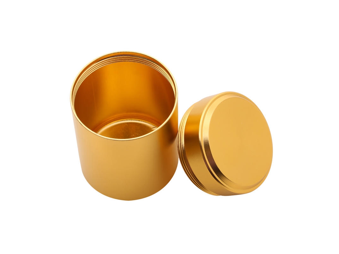 Mini Caja De Té De Metal Dorada, Contenedor Portátil Pequeño
