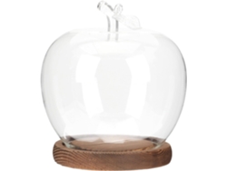 Cúpula De Vidro Transparente Com Base De Madeira - Decoração Criativa Para Flores