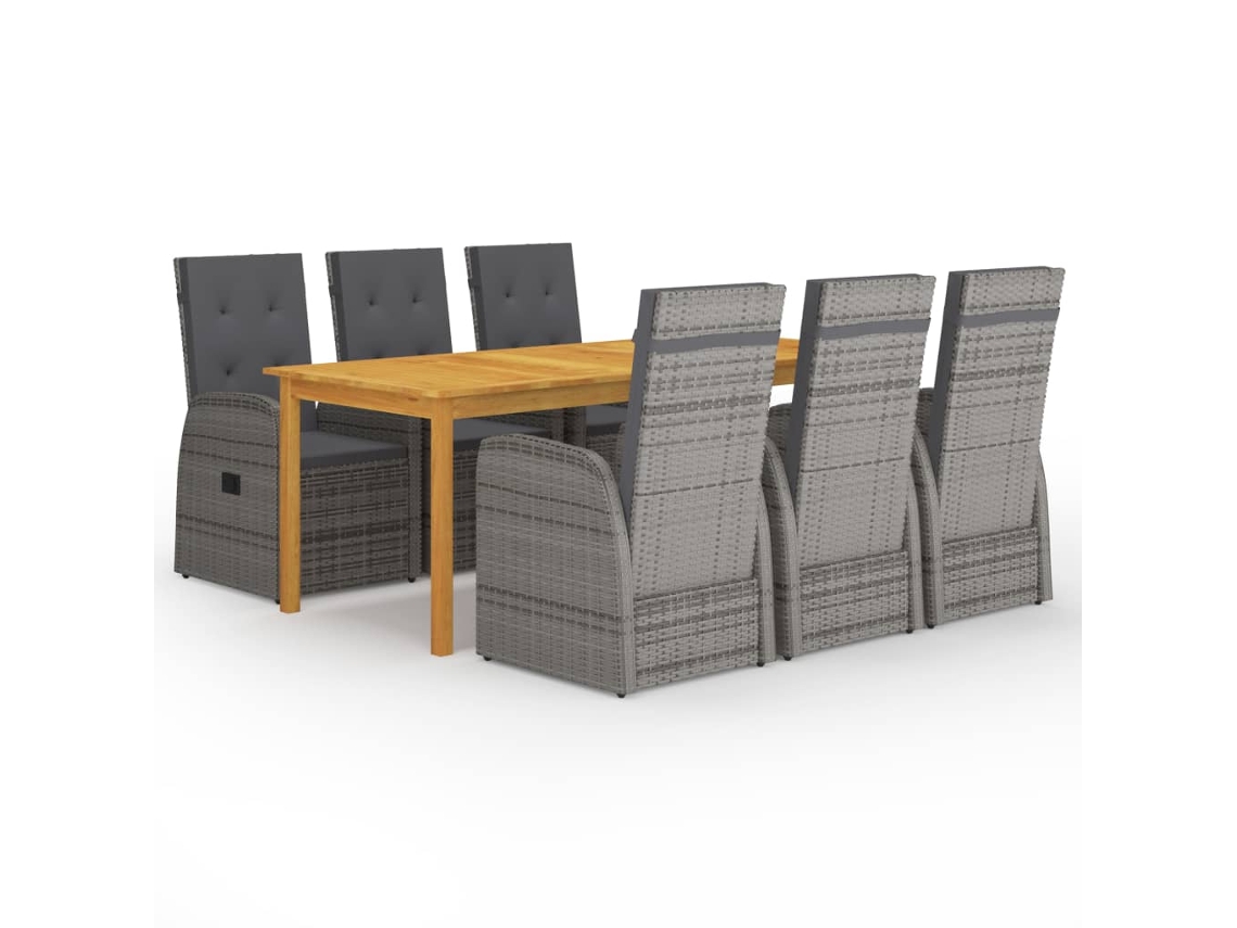 Juego de comedor de jardín gris de 7 piezas DKD Home Decor
