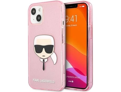 Carcasa Apple KARL LAGERFELD iPhone 13 Mini Glitter 37 Rosa