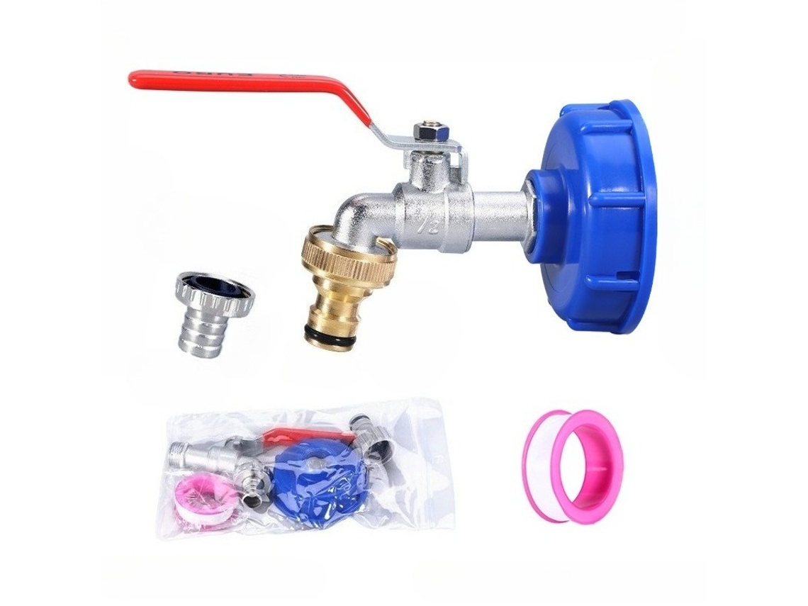 Grifo y adaptador de aleación de 1/2 pulgada compatible con tanques IBC Hexinyigjly