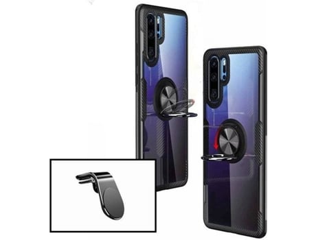 Kit Soporte Magnético L Safe Driving Coche y Funda Case 3X1 Clear Xiaomi Redmi Note 10 Lite PHONECARE Transparente Negro