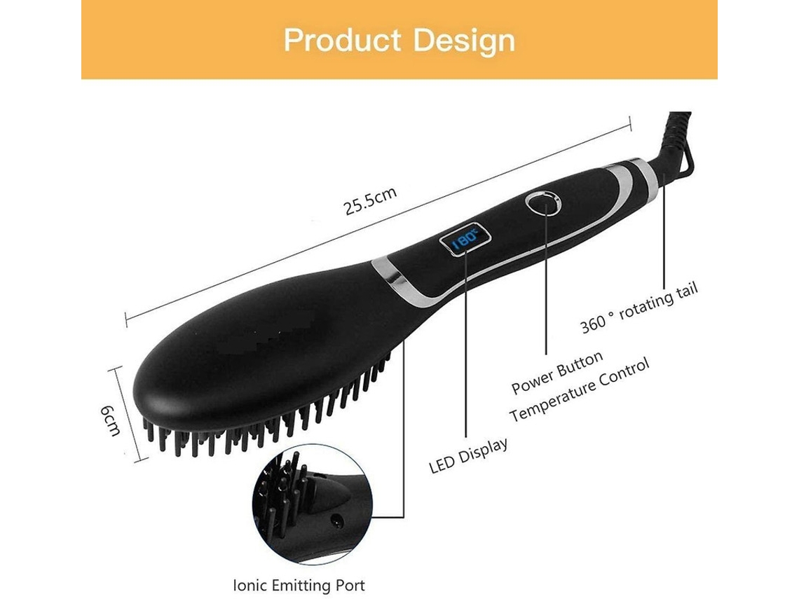 Plancha de pelo YIZHOOD Adc044 Negro 120°C 200°C