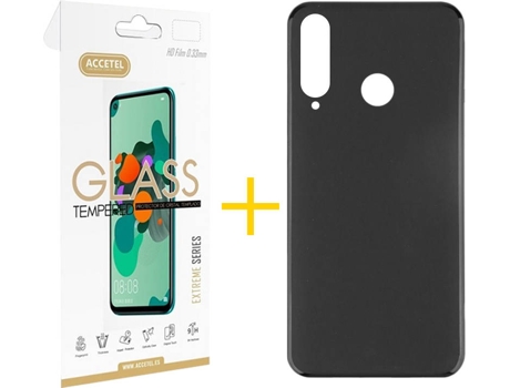 Kit Funda + Protector de Pantalla Huawei Y6P ACCETEL Liso (Negro)