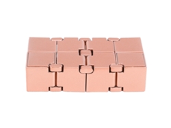 Juguete antiestrés cúbico creativo Walshlxq Bola de acero compacta Accesorio de oficina moderno (Chapado en oro rosa)