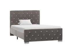 Estructura De Cama Sin Colchón Terciopelo Gris 100x200 Cm