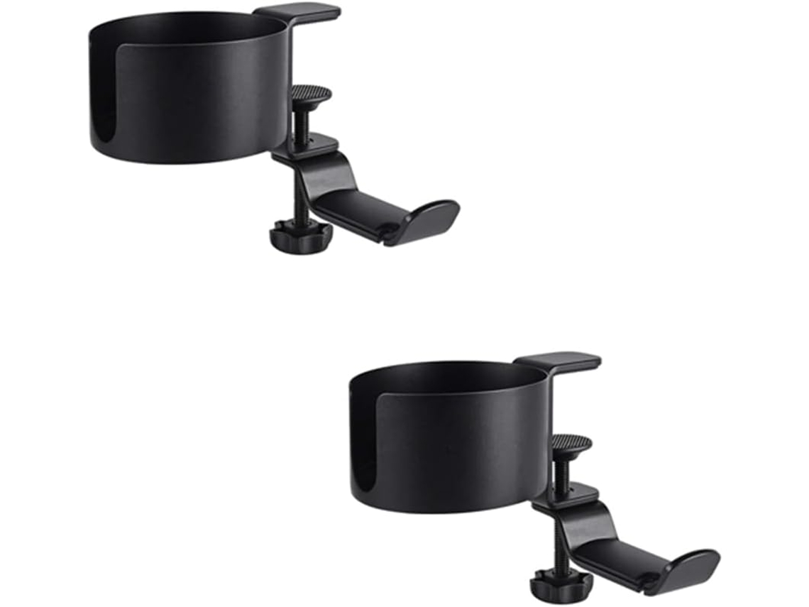Soporte Para Vasos De Escritorio 2 En 1 Con Soporte Para Auriculares, Organizador A Prueba De Derrames O Para Mesa.