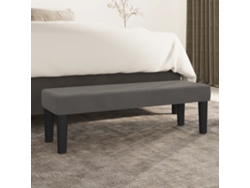 LOVELY HOME Taburete Banco 100X30X30 Cm Terciopelo Gris Oscuro