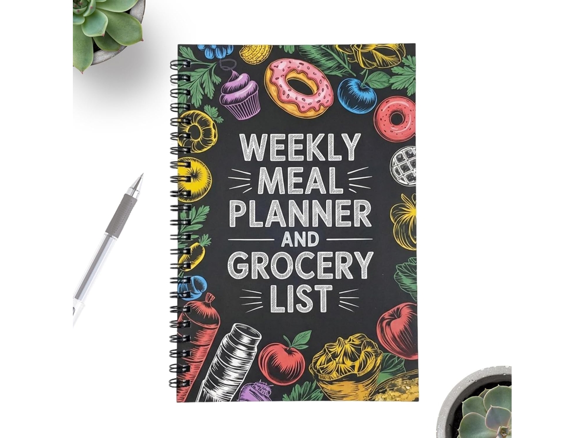 Planificador Semanal De Comidas, 100 Páginas, Cuaderno De Planificación Organizador De Con Listas De La Compra