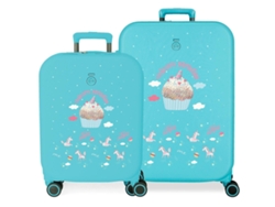 Juego de maletas Enso Unicorn Paradise Turquoise (70 x 48 x 28 cm - 116 l)