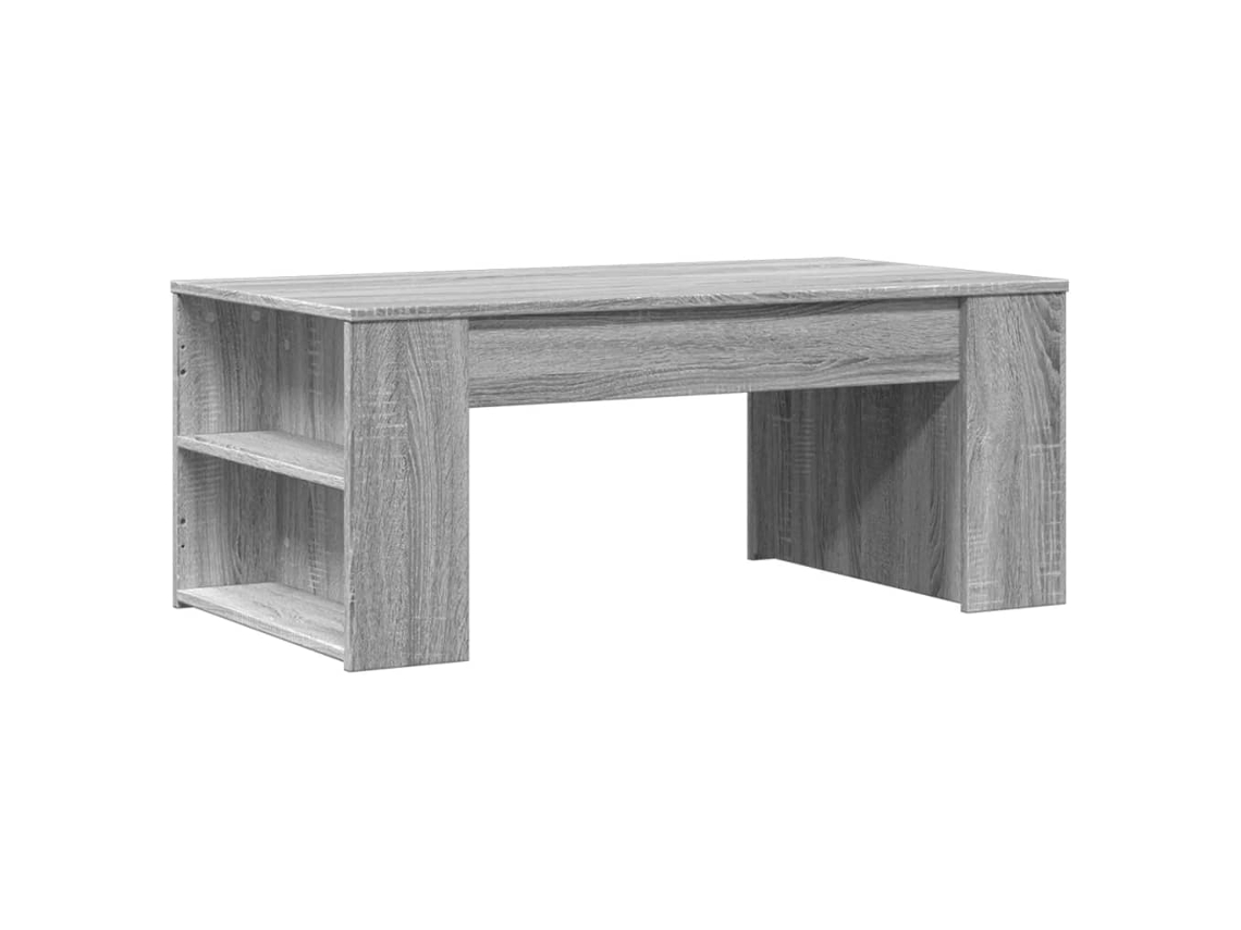 Mesa de centro con estantes 102 x 55 x 42 cm Madera industrializada Gris Dec039996